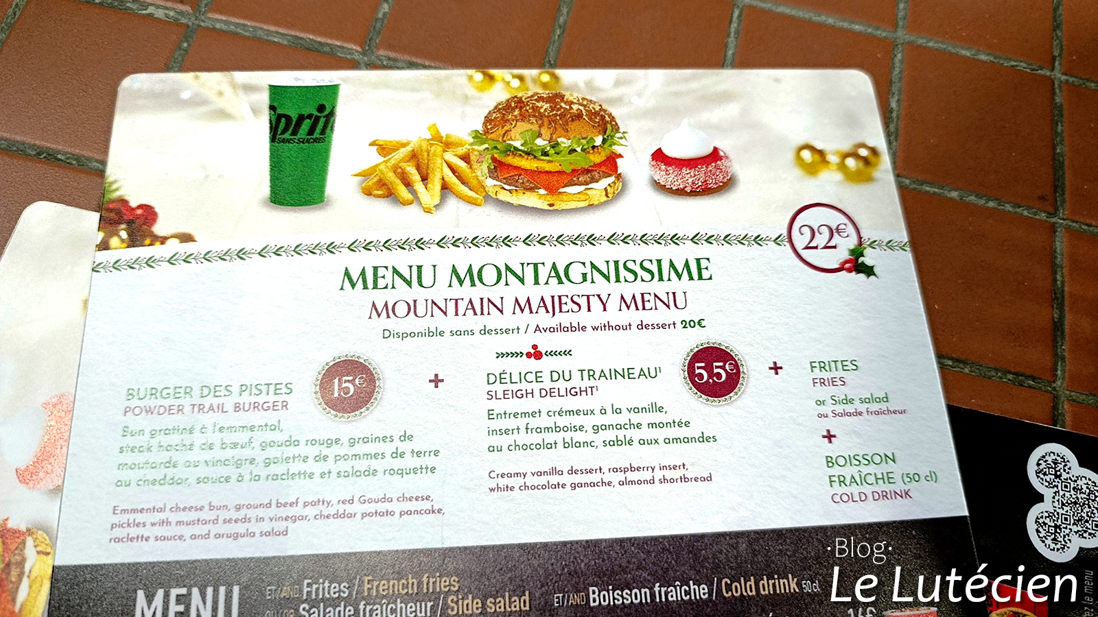Restaurant cowboy cookout Disneyland Paris menu Noël